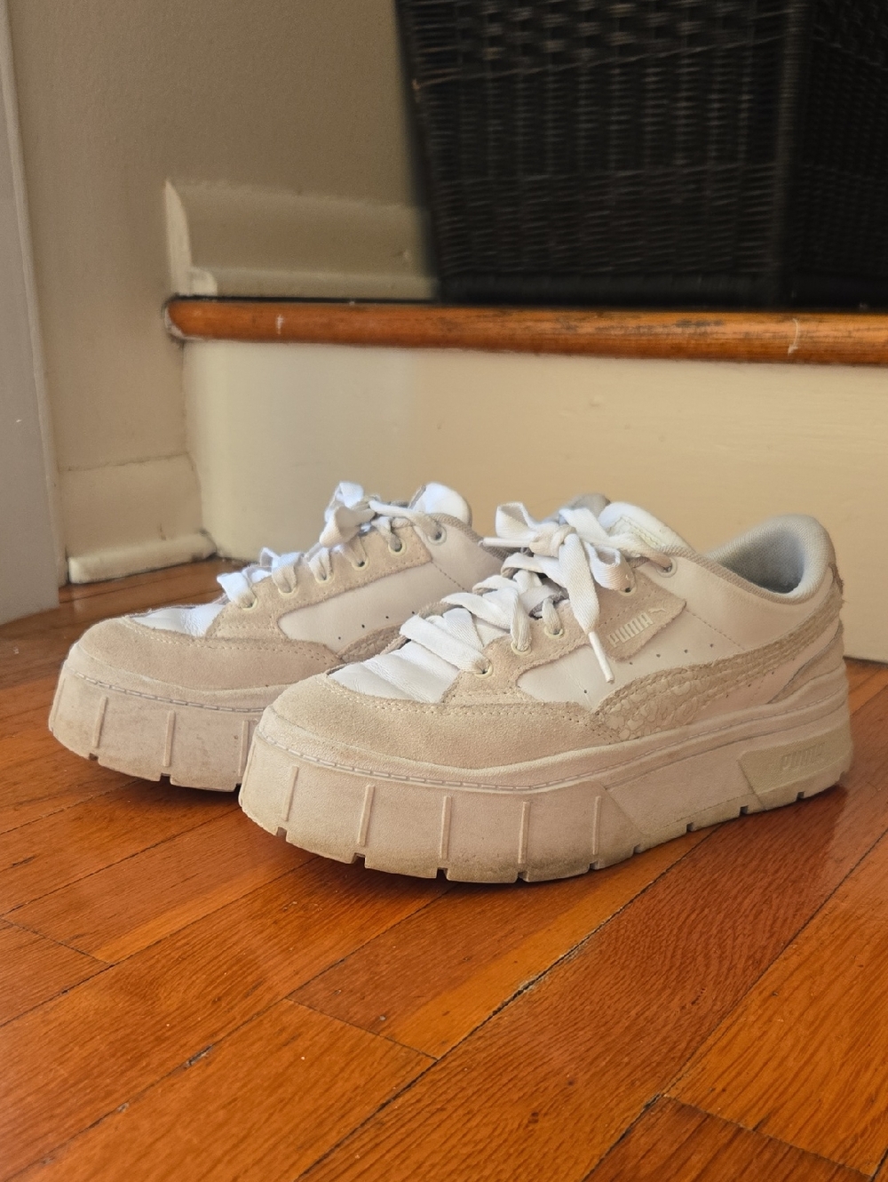 Puma Platform Textured Suede Leather Cheetah Sneakers